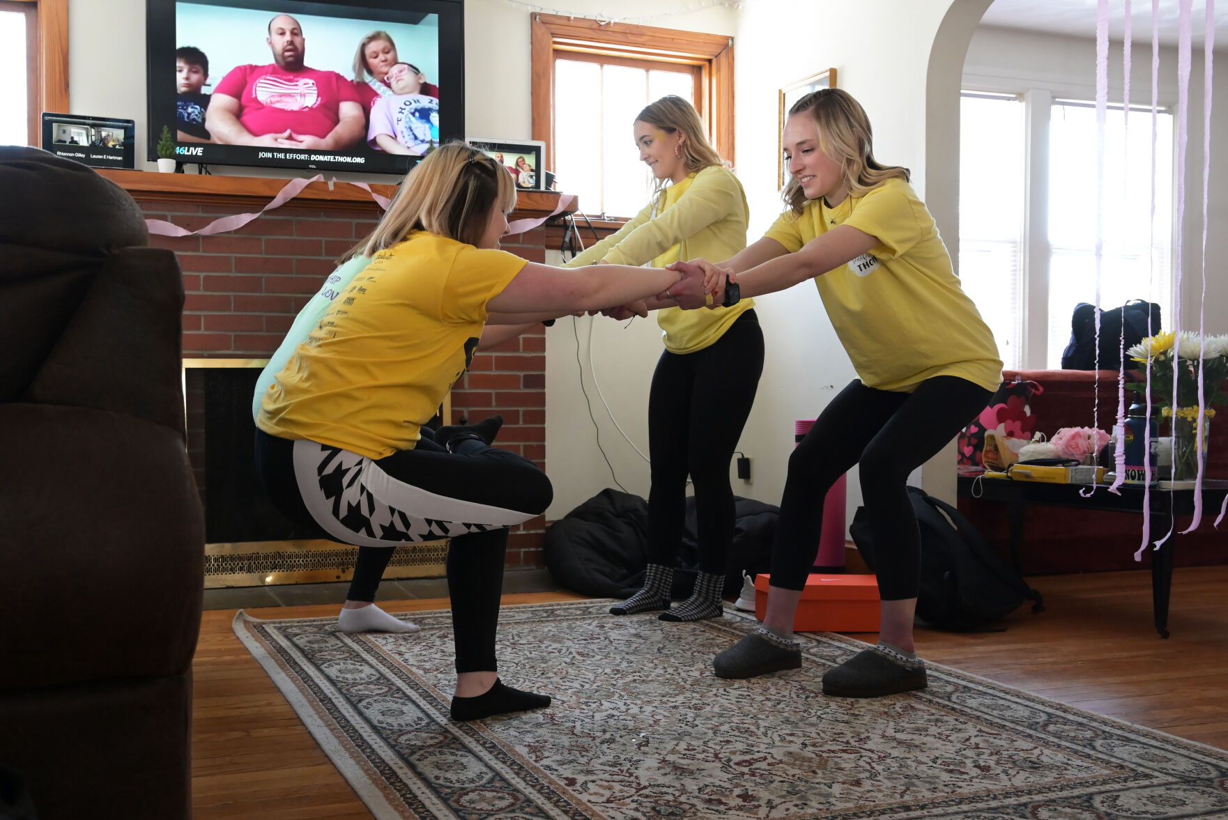 THON dancers stretching from home 2021